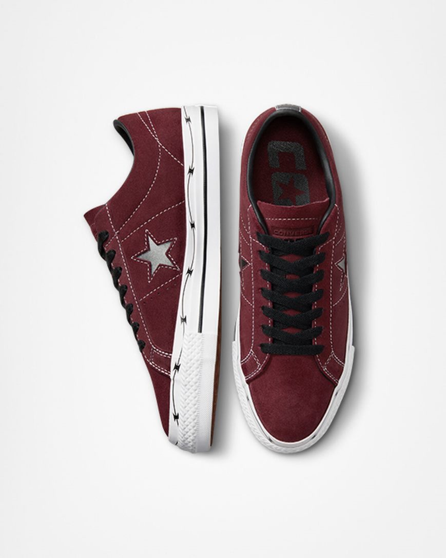 Women's Converse CONS One Star Pro Razor Wire Skate Shoes Deep Burgundy / Black / White | AU C4319C